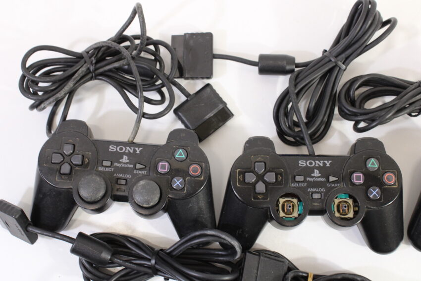 Wholesale Lot of 6 Official PlayStation 2 Dualshock 2 Controllers OEM PS PS2 (Uncleaned & Not Working Properly)