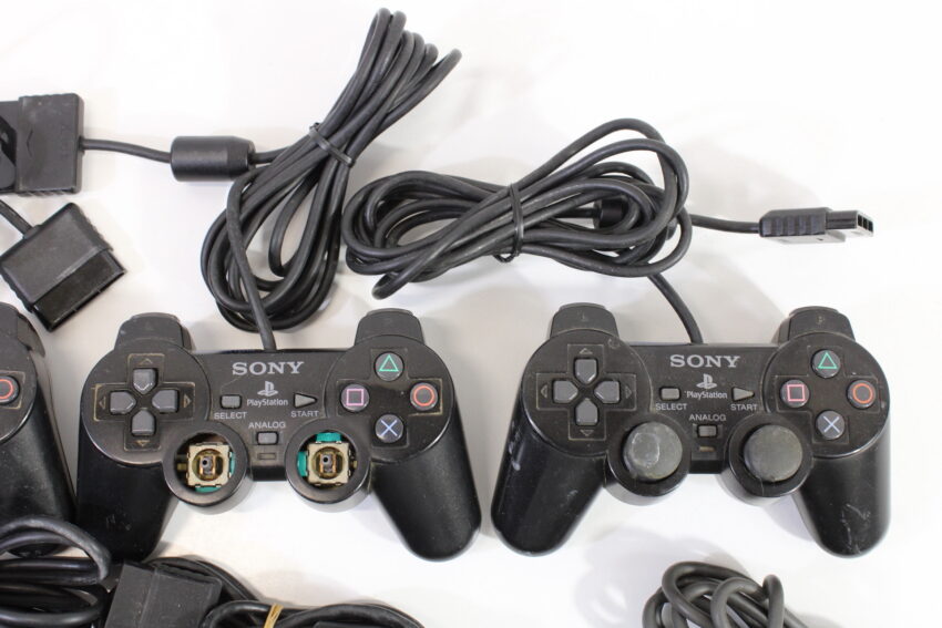 Wholesale Lot of 6 Official PlayStation 2 Dualshock 2 Controllers OEM PS PS2 (Uncleaned & Not Working Properly)