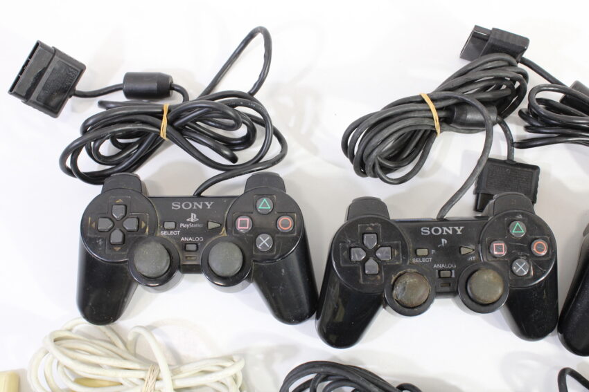 Wholesale Lot of 6 Official PlayStation 2 Dualshock 2 Controllers OEM PS PS2 (Uncleaned & Not Working Properly)