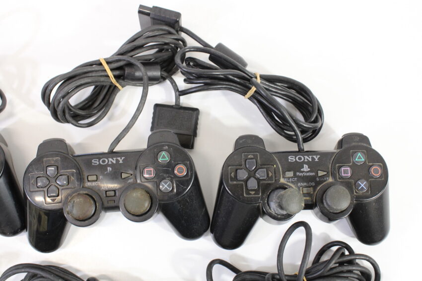 Wholesale Lot of 6 Official PlayStation 2 Dualshock 2 Controllers OEM PS PS2 (Uncleaned & Not Working Properly)