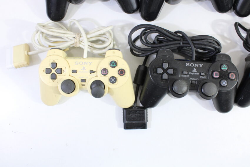 Wholesale Lot of 6 Official PlayStation 2 Dualshock 2 Controllers OEM PS PS2 (Uncleaned & Not Working Properly)