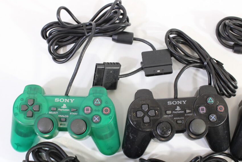 Wholesale Lot of 6 Official PlayStation 2 Dualshock 2 Controllers OEM PS PS2 (Uncleaned & Not Working Properly)