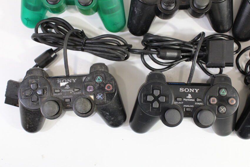 Wholesale Lot of 6 Official PlayStation 2 Dualshock 2 Controllers OEM PS PS2 (Uncleaned & Not Working Properly)