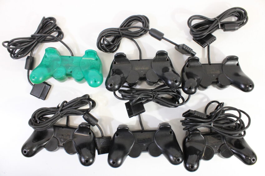 Wholesale Lot of 6 Official PlayStation 2 Dualshock 2 Controllers OEM PS PS2 (Uncleaned & Not Working Properly)