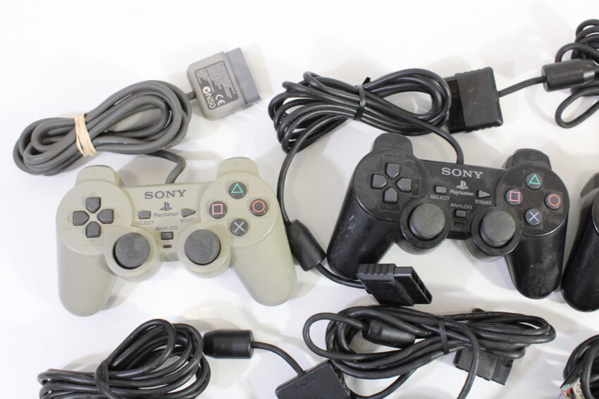 Wholesale Lot of 6 Official PlayStation 2 Dualshock 2 Controllers OEM PS PS2 (Uncleaned & Not Working Properly)