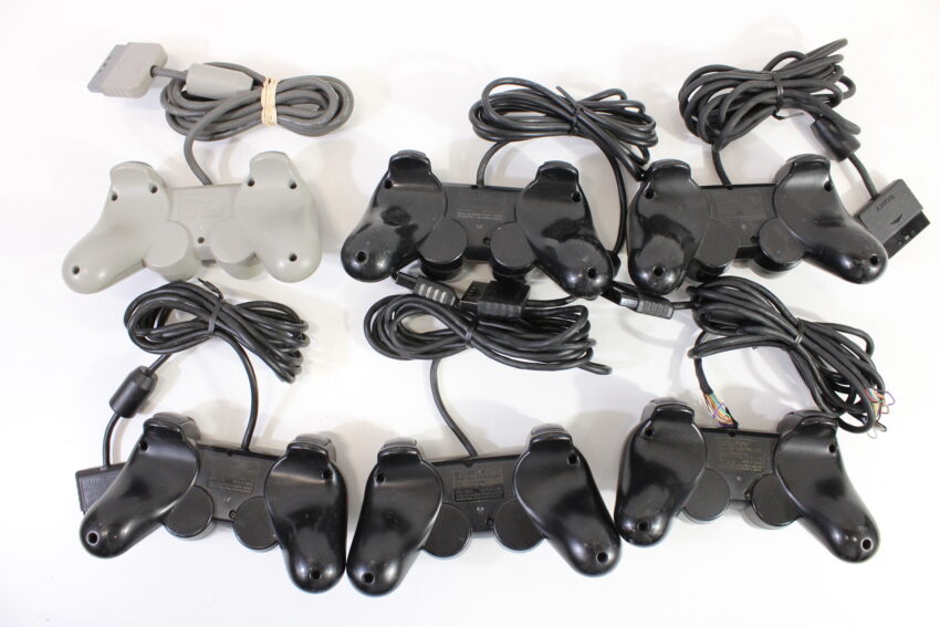 Wholesale Lot of 6 Official PlayStation 2 Dualshock 2 Controllers OEM PS PS2 (Uncleaned & Not Working Properly)
