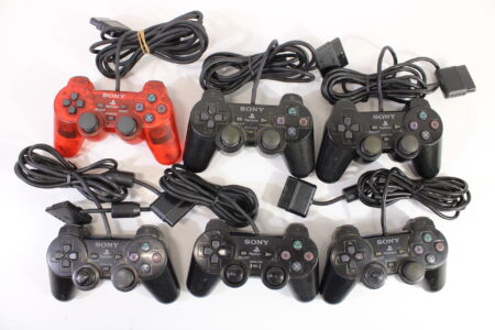 Wholesale Lot of 6 Official PlayStation 2 Dualshock 2 Controllers OEM PS PS2 (Uncleaned & Not Working Properly)
