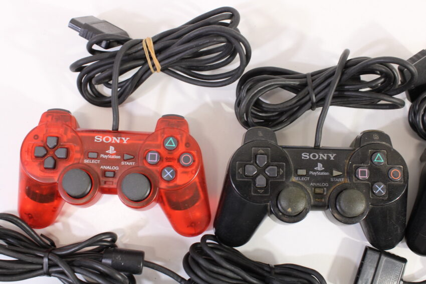 Wholesale Lot of 6 Official PlayStation 2 Dualshock 2 Controllers OEM PS PS2 (Uncleaned & Not Working Properly)