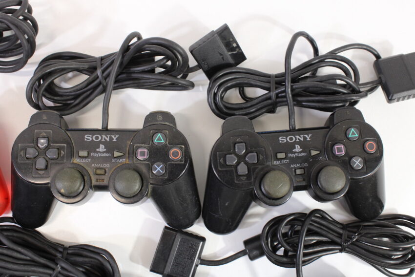 Wholesale Lot of 6 Official PlayStation 2 Dualshock 2 Controllers OEM PS PS2 (Uncleaned & Not Working Properly)