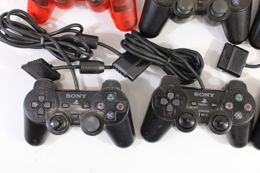 Wholesale Lot of 6 Official PlayStation 2 Dualshock 2 Controllers OEM PS PS2 (Uncleaned & Not Working Properly)