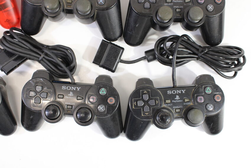 Wholesale Lot of 6 Official PlayStation 2 Dualshock 2 Controllers OEM PS PS2 (Uncleaned & Not Working Properly)