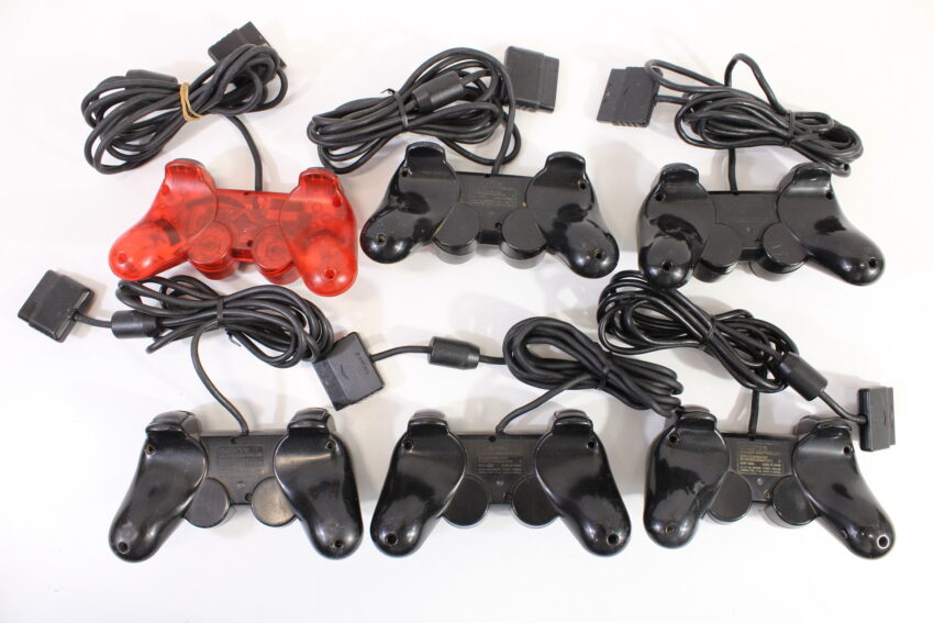 Wholesale Lot of 6 Official PlayStation 2 Dualshock 2 Controllers OEM PS PS2 (Uncleaned & Not Working Properly)
