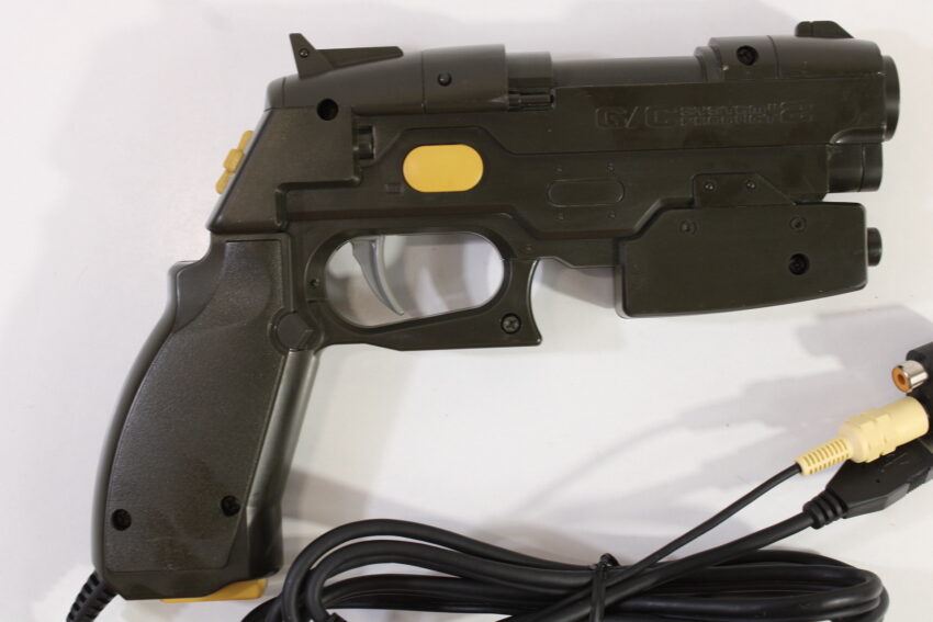 Namco NPC-106 GunCon 2 Light Gun Controller W/ Adapter Discolored Playstation 2 PS2 (B)