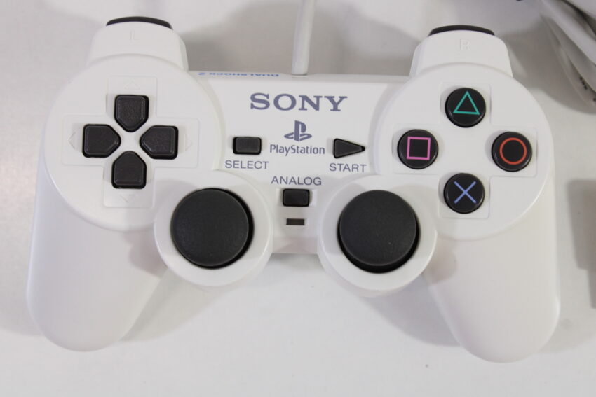 Official Sony PlayStation Dualshock 2 Ceramic White Controller Pad SCPH-10010 OEM (A)