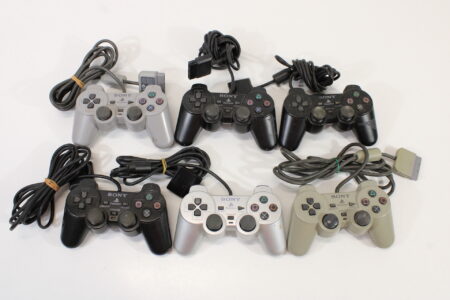 Wholesale Lot of 6 Official PlayStation Analog / Dualshock 2 Controllers OEM PS PS2 (Uncleaned & Not Working Properly)