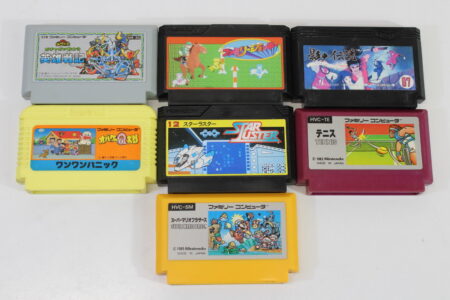 Lot of 7 Nintendo Famicom Game Super Mario Bros Tennis SD Gundam Star Luster Kage no Densetsu (B~C) Nintendo Famicom FC