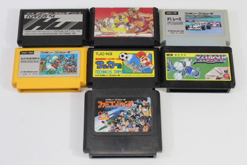 Lot of 7 Nintendo Famicom Game Super Mario Bros F1 Race Xevious Famicom Jump Nekketsu Soccer (B~C) Nintendo Famicom FC