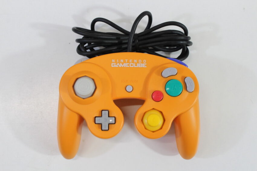 Nintendo GameCube Spice Orange Console & Controller AC Adapter AV Cable GC Play US Region Games (B)