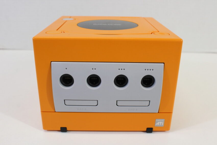 Nintendo GameCube Spice Orange Console & Controller AC Adapter AV Cable GC Play US Region Games (B)