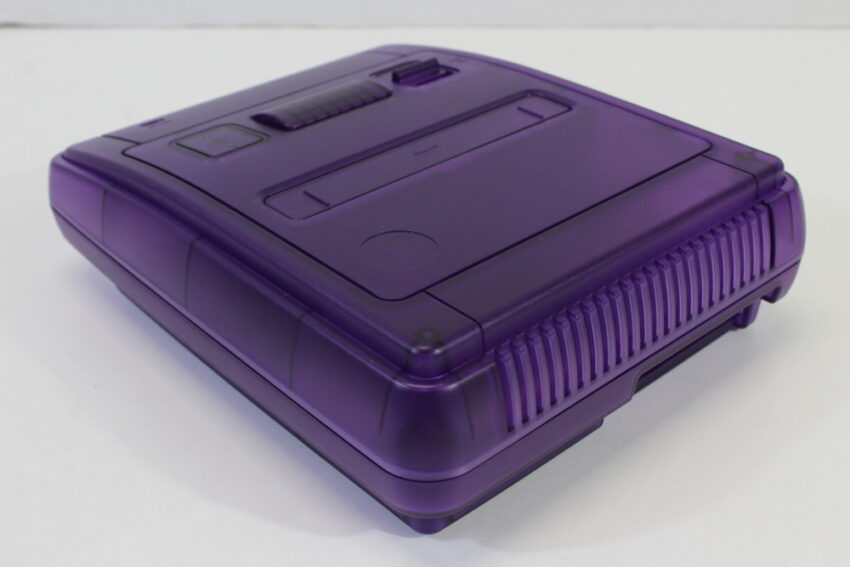 Super Famicom Console Transparent Clear Purple Controller x1 AC AV x2 Games (Super Mario World & Street Fighter II) NTSC REGION FREE White LED (A) Super Nintendo SNES Super Famicom SFC