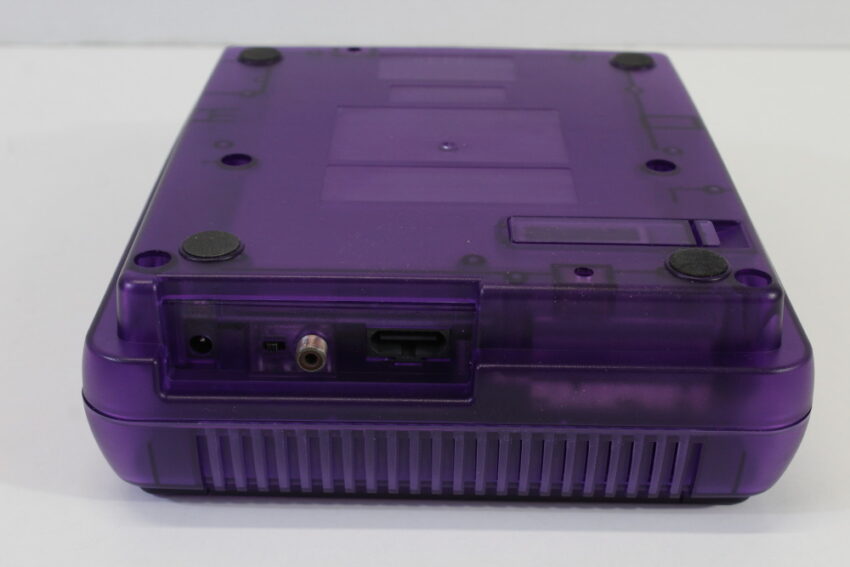 Super Famicom Console Transparent Clear Purple Controller x1 AC AV x2 Games (Super Mario World & Street Fighter II) NTSC REGION FREE White LED (A) Super Nintendo SNES Super Famicom SFC