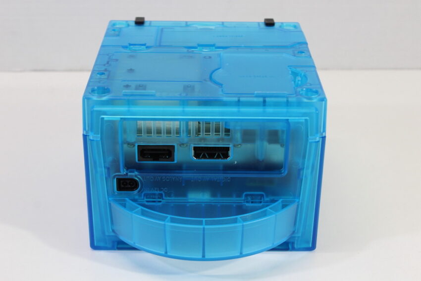 Nintendo GameCube Console & AC Adapter AV Cable Clear Translucent Sky Ice Blue DOL-001 GC Play US Region Games White LED (A)