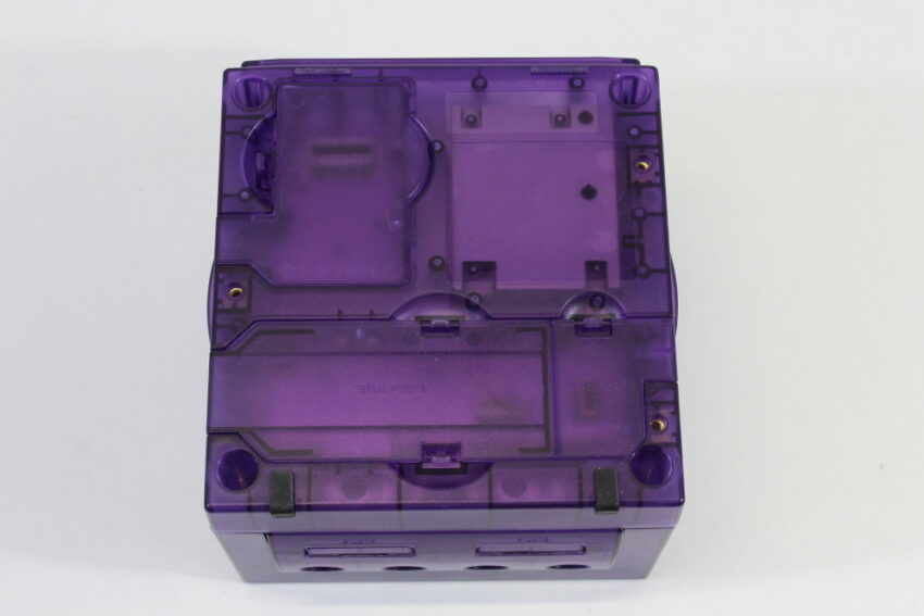 Nintendo GameCube Console & AC Adapter AV Cable Clear Translucent Purple DOL-001 GC Play US Region Games White LED (A)
