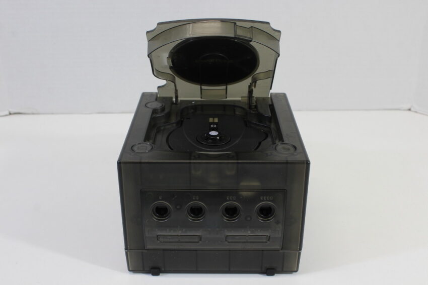Nintendo GameCube Console & AC Adapter AV Cable Clear Translucent Black DOL-001 GC Play US Region Games White LED (A)
