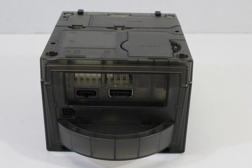Nintendo GameCube Console & AC Adapter AV Cable Clear Translucent Black DOL-001 GC Play US Region Games White LED (A)