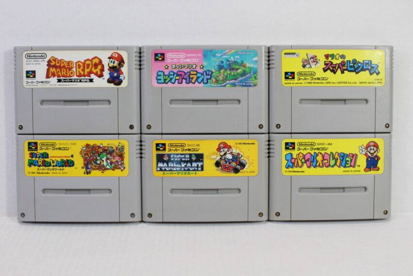 Lot of 6 Super Mario Kart World RPG Collection / All-Stars Yoshi's Island Picross (B) Nintendo Super Famicom SFC