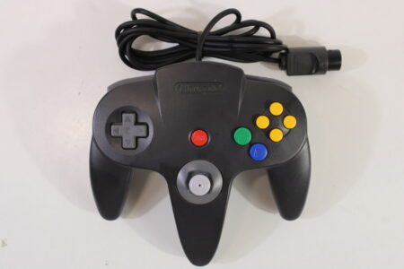 Official Nintendo 64 Black x Gray Controller 7/10 Tight Stick Discolored TESTED N64 (B)