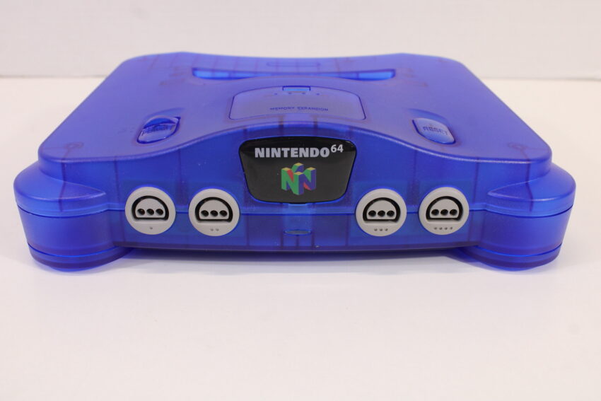 Nintendo 64 Clear Blue Console Super Smash Bros Goemon Famista Baseball Controller ACAV White LED Mod NTSC REGION FREE (A) N64