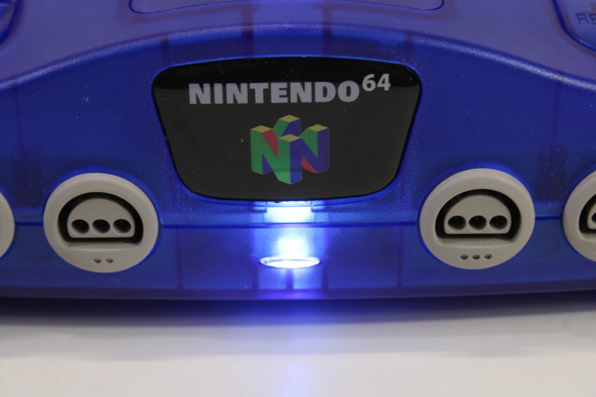 Nintendo 64 Clear Blue Console Super Smash Bros Goemon Famista Baseball Controller ACAV White LED Mod NTSC REGION FREE (A) N64