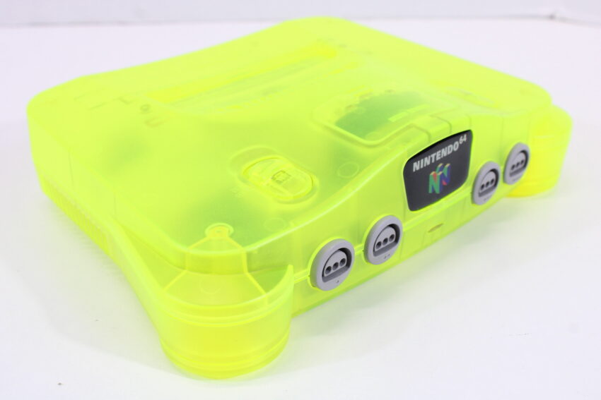 Nintendo 64 Clear Yellow Console Super Mario 64 Baku Bomberman King of Pro Baseball Controller ACAV White LED Mod NTSC REGION FREE (A) N64