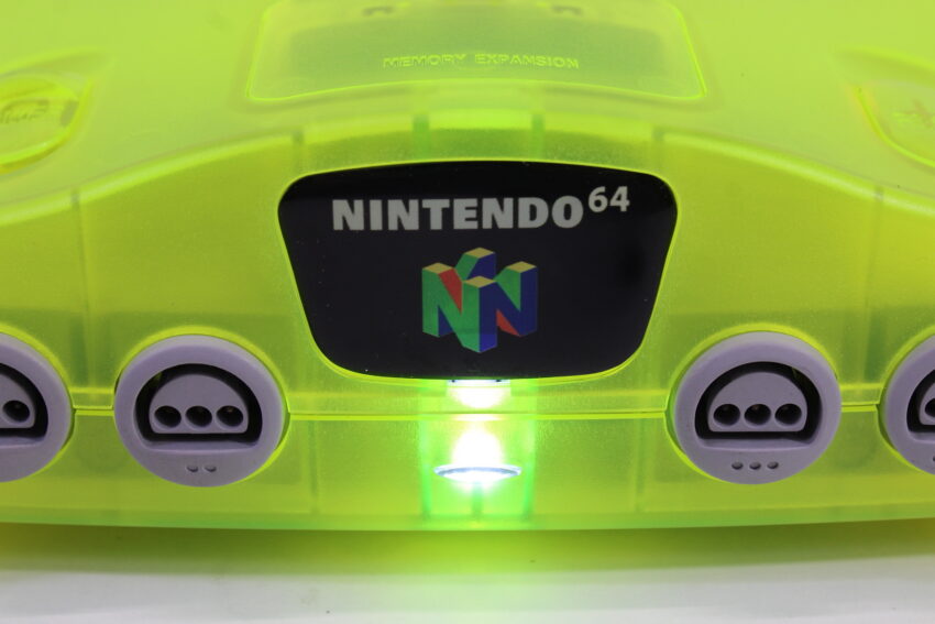 Nintendo 64 Clear Yellow Console Super Mario 64 Baku Bomberman King of Pro Baseball Controller ACAV White LED Mod NTSC REGION FREE (A) N64
