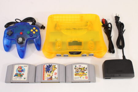Nintendo 64 Clear Orange Console Super Mario 64 Goemon Tamagotchi Controller ACAV White LED Mod NTSC REGION FREE (A) N64