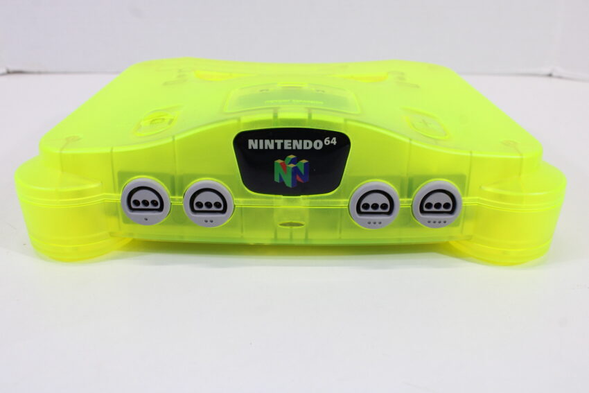 Nintendo 64 Clear Yellow Console Super Smash Bros Goemon Famista Baseball Controller ACAV White LED Mod NTSC REGION FREE (A) N64