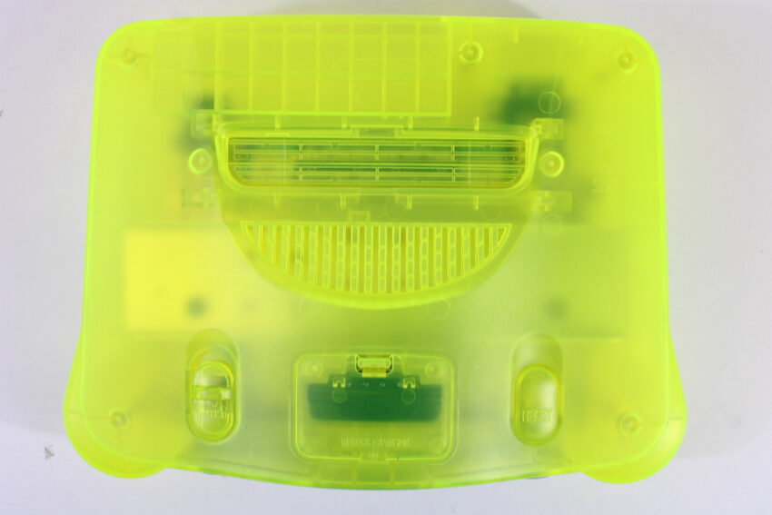Nintendo 64 Clear Yellow Console Super Smash Bros Goemon Famista Baseball Controller ACAV White LED Mod NTSC REGION FREE (A) N64