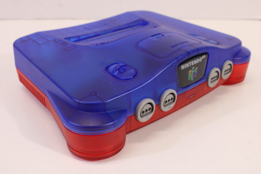 Nintendo 64 Clear Mario Blue x Red Console Super Mario 64 Yoshi's Story J League Eleven Beat 1997 Controller ACAV White LED Mod NTSC REGION FREE (A) N64