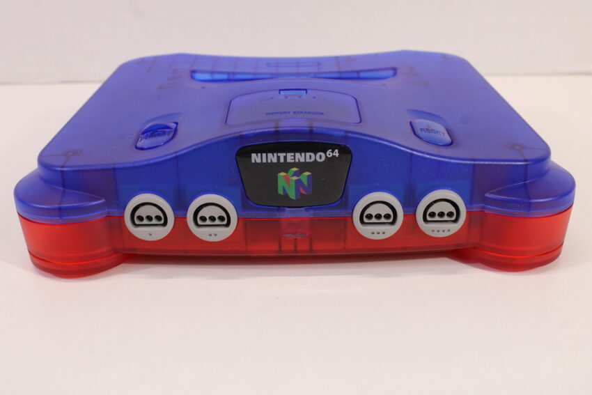 Nintendo 64 Clear Mario Blue x Red Console Super Mario 64 Yoshi's Story J League Eleven Beat 1997 Controller ACAV White LED Mod NTSC REGION FREE (A) N64