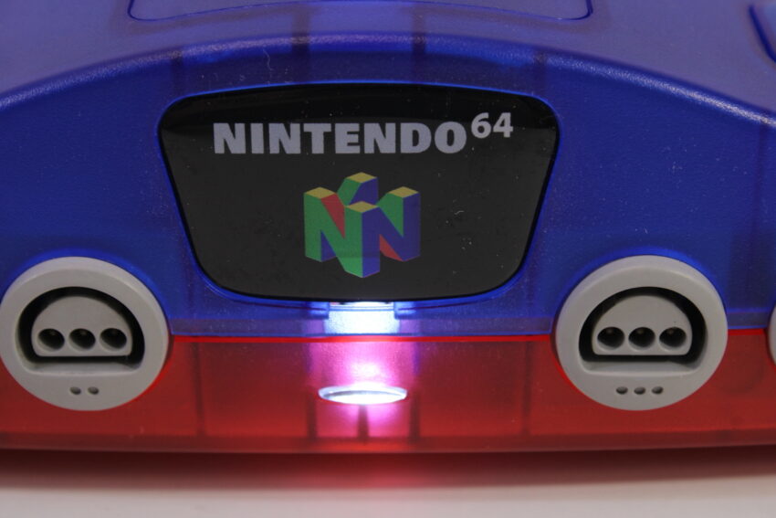 Nintendo 64 Clear Mario Blue x Red Console Super Mario 64 Yoshi's Story J League Eleven Beat 1997 Controller ACAV White LED Mod NTSC REGION FREE (A) N64