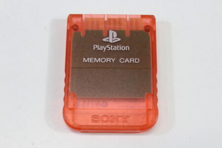 Official SONY PlayStation 1 OEM Memory Card SCPH-1020 Clear Red Pink for PS1 Console (C Discolored Cosmetic Wears) SONY PlayStation 1 PS1