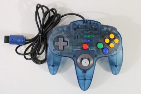 ASCII Pad 64 Turbo Controller Clear Blue ASC-0901 Nintendo 64 7/10 Stick N64 (B)