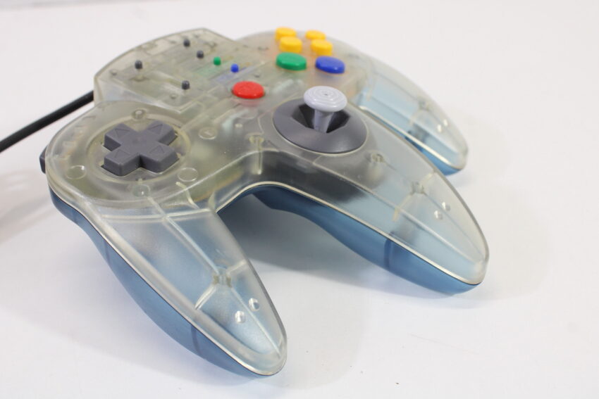 ASCII Pad 64 Turbo Controller Clear Top x Blue Back ASC-0901 Nintendo 64 7/10 Stick N64 (B)