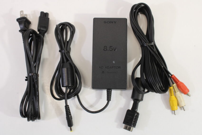 Lot of 2 Official SONY PlayStation 2 Slim OEM AC Power Adapter Cord & OEM AV Cable (B) PlayStation 2 PS2