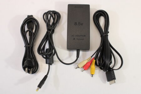 Lot of 2 Official SONY PlayStation 2 Slim OEM AC Power Adapter Cord & OEM AV Cable (B) PlayStation 2 PS2