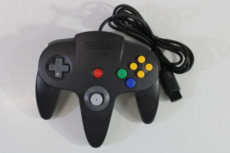 Official Nintendo 64 Black x Gray Controller 9/10 Tight Stick TESTED N64 (B)