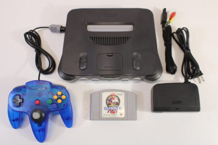 Nintendo 64 Charcoal Grey Black Console Controller Mario Kart Bundle AV AC REGION FREE (B) Nintendo 64 N64