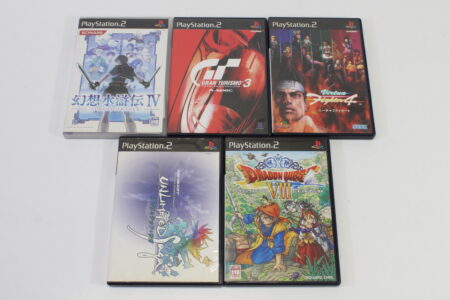 Lot of 5 Dragon Quest VIII 8 Virtua Fighter 4 Gran Turismo 3 Unlimited Saga Genso Suikoden IV 4 CIB (B) SONY PlayStation 2 PS2