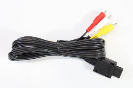 OEM Nintendo RCA AV Cable Black Plug GC SNES N64 SFC (B)